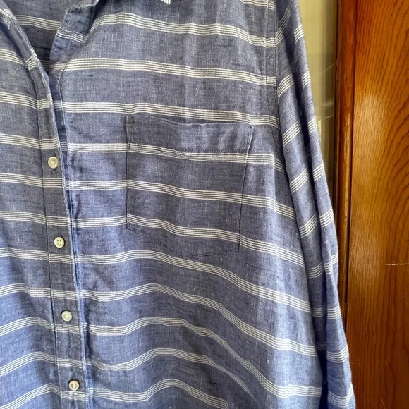 LLBean striped linen shirt Cool & breezy! - Picture 7 of 8